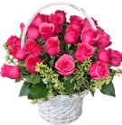 Crimson Roses Basket