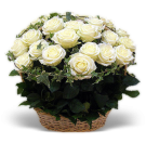 White Roses Basket