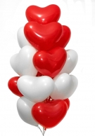 Red & White Latex Hearts: 3 to 33