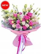 Eustoma. Bouquets in pink tones. 9 sizes