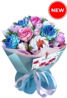 Zephyr white-pink-blue flowers, 5 sizes