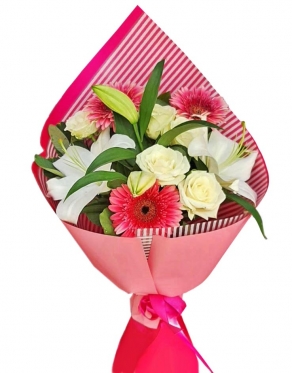 Lilies, Roses, Gerberas