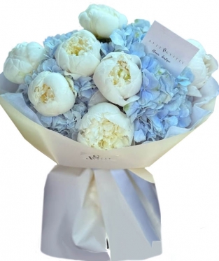 Гортнзия и Белые Пионы