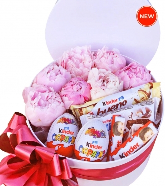 Пионы и Киндеры, 3 размера композиции