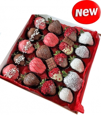 Strawberries glazed with chocolate, 20 pieces