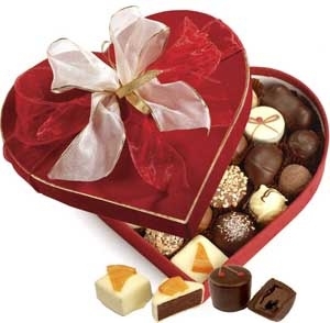 Chocolates with Marzipan at the Gift Box