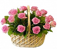 25-151: кошик рожевих класичних троянд image 0