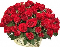 25-151 Red Classic Roses Basket image 1