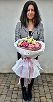 Chocolate Pink&White flowers, 3 sizes image 0