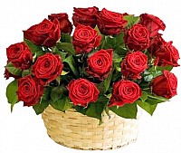 25-151 Red Classic Roses Basket image 0